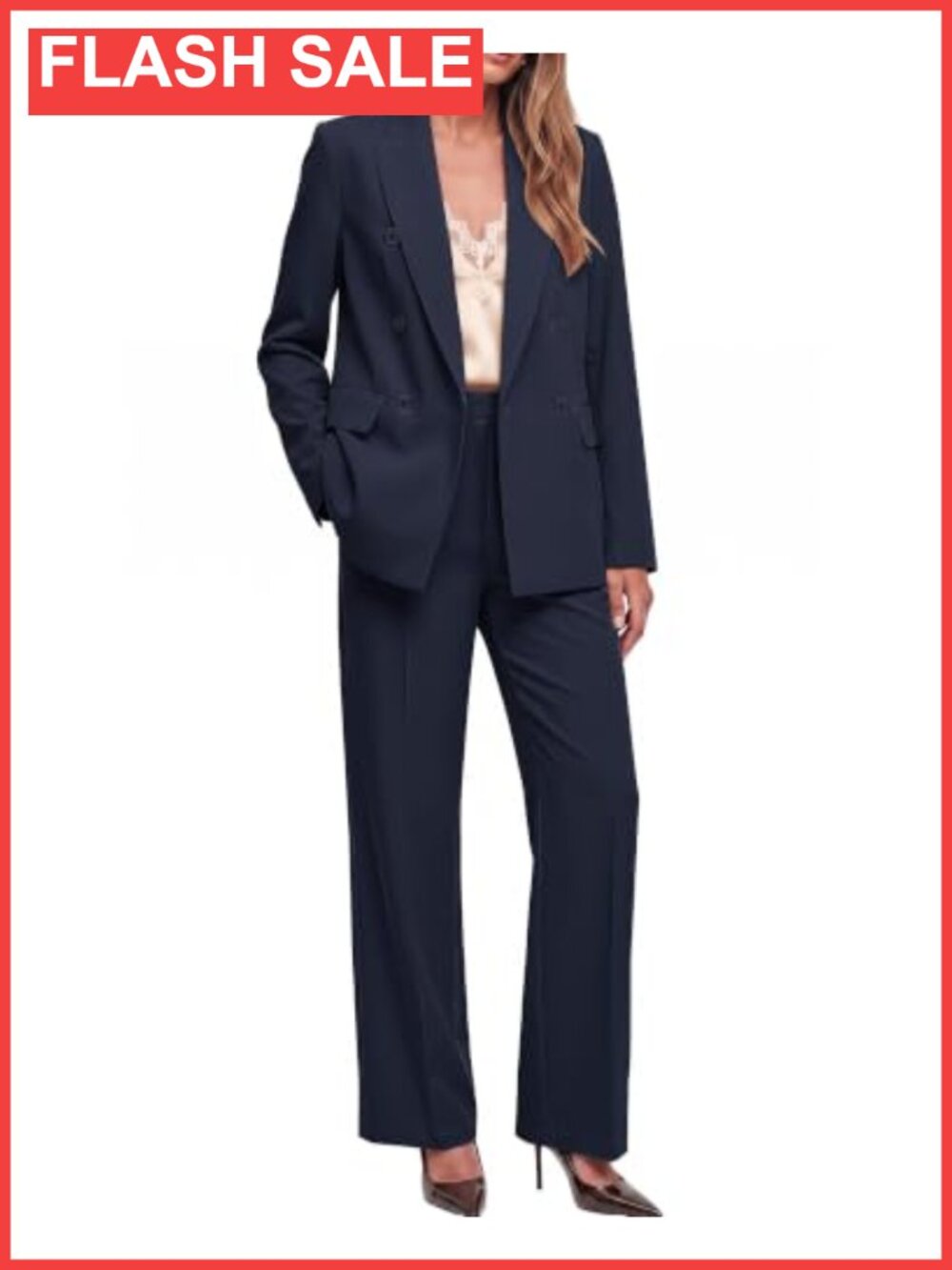 Women's 2 Piece Double Breasted Business Casual Pants Suit Set